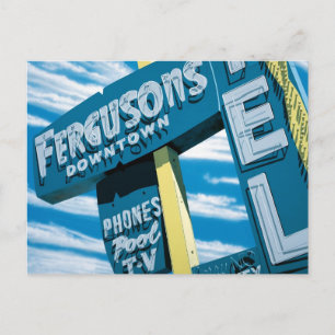 Las Vegas Fergusons Motel Retro Neon Schild Postka Postkarte