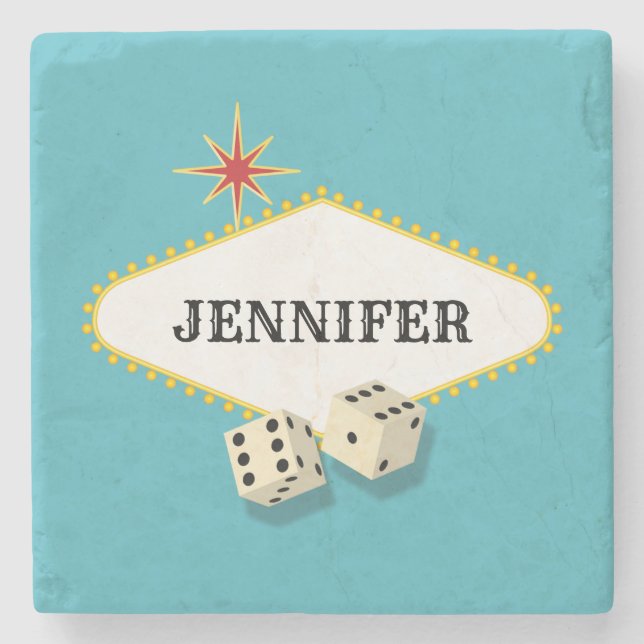 Las Vegas-Festzelt-Zeichen Steinuntersetzer (Vorderseite)