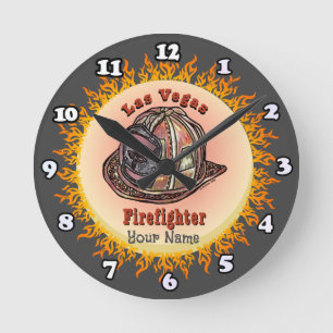Las Vegas Feuerwehruhr Runde Wanduhr