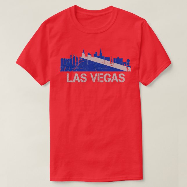 Las Vegas Flag Skyline Nevada T-Shirt (Design vorne)
