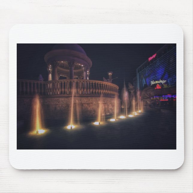 Las Vegas Flamingo Hotel Fountain Architektur Mousepad (Vorne)