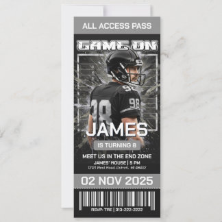Las Vegas Football Ticket Birthday Invitation Einladung