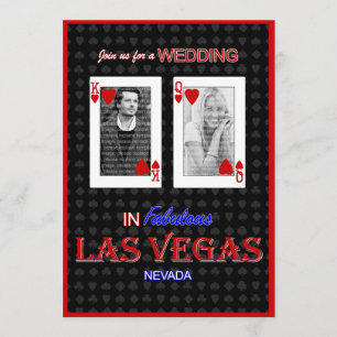 Las Vegas Foto Wedding Invitation - King & Queen Einladung