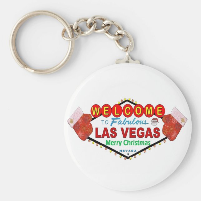 Las Vegas Frohe Weihnachten und Mittens Keycha Schlüsselanhänger (Vorne)
