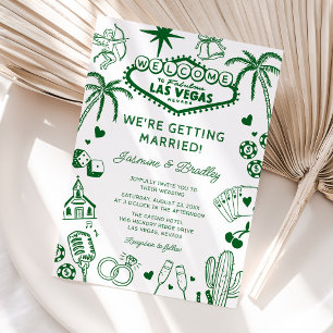 Las Vegas Fun Doodle Hochzeit Einladung