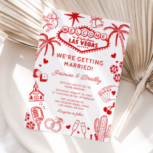 Las Vegas Fun Doodle Wedding Einladung