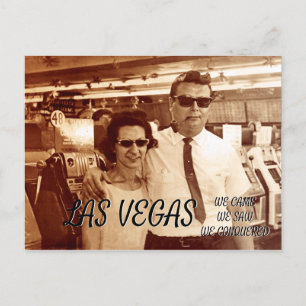 LAS VEGAS FUNNY DER 1960ER JAHRE KUPLE CRAZY HAIR  FEIERTAGSPOSTKARTE