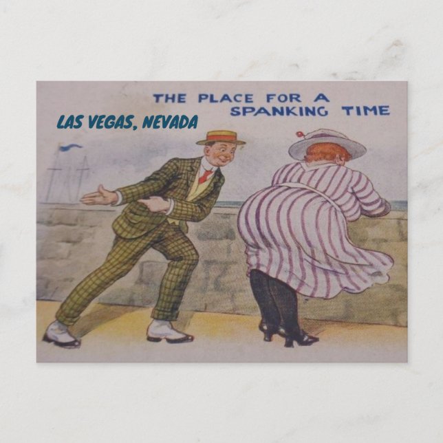 LAS VEGAS FUNNY VINTAG POSTCARD POSTKARTE (Vorderseite)