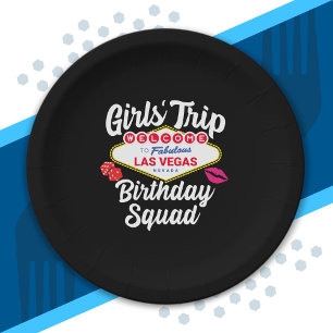 Las Vegas Geburtstagsparty - Girls Trip Bday Squad Pappteller