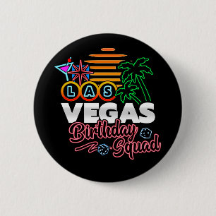 Las Vegas Geburtstagsparty Retro Sun Birthday Squa Button