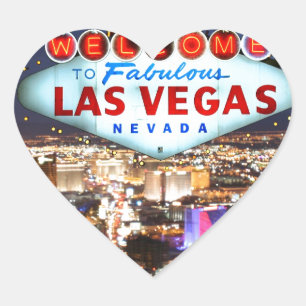 Las Vegas Geschenke Herz-Aufkleber