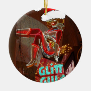 Las Vegas Glitzer Keramik Ornament