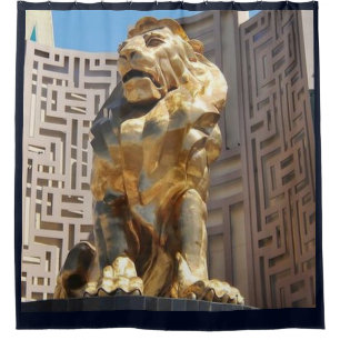 LAS VEGAS GOLDEN LION STATUE DUSCHVORHANG