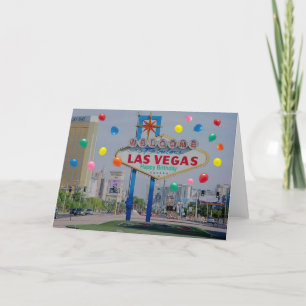 Las Vegas Happy Birthday Card mit Balloons Karte