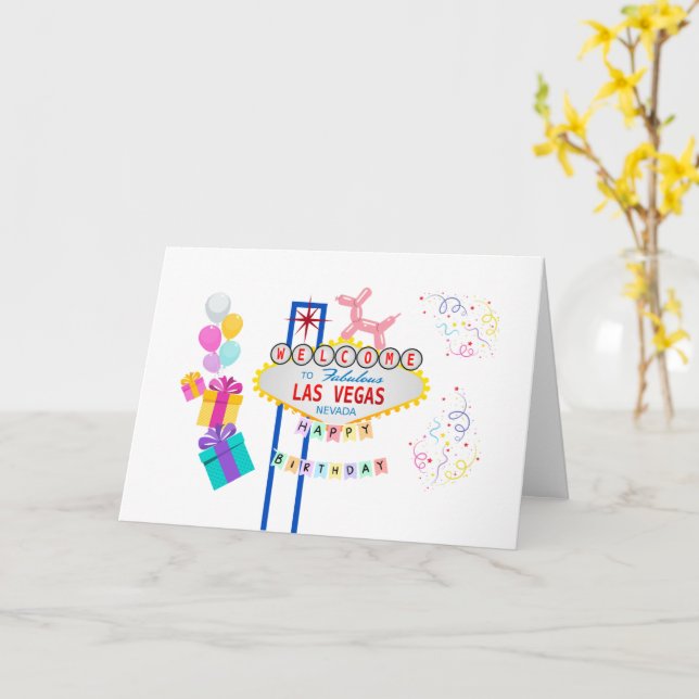 Las Vegas Happy Birthday Cards Karte (Gelbe Blume)
