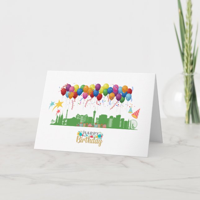 Las Vegas Happy Birthday Cards Karte (Vorderseite)