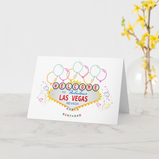 Las Vegas Happy Birthday Cards Karte (Gelbe Blume)