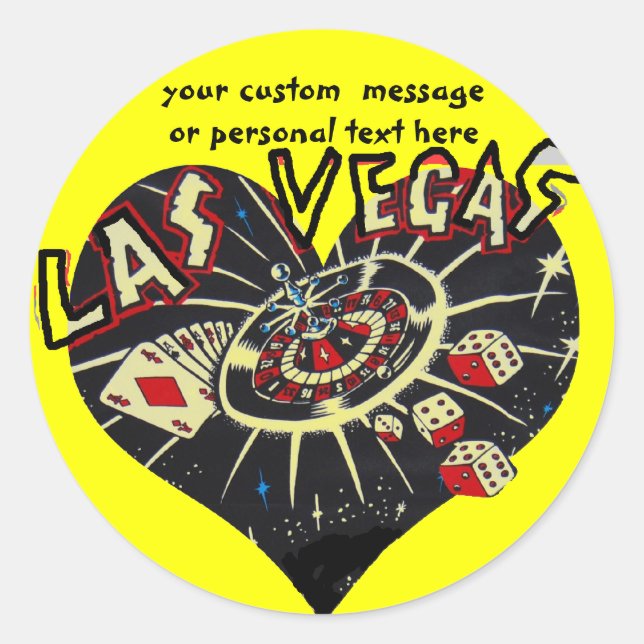 Las Vegas Heart Runder Aufkleber (Vorderseite)