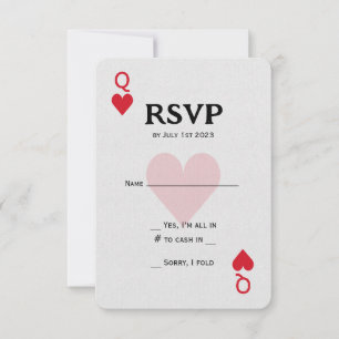 Las Vegas Herz-Königin spielt RSVP Karte