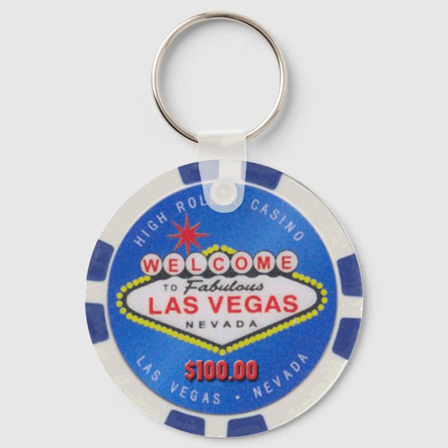 Las Vegas High Roller $100,00 Poker Chip Schlüssel Schlüsselanhänger (Vorderseite)
