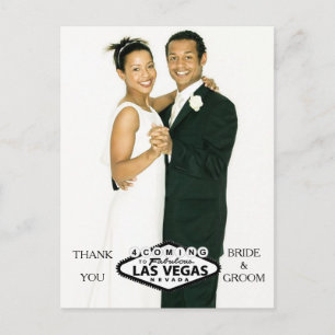 Las Vegas Hochzeit Benutzerdefiniertes Foto Danke Ankündigungspostkarte