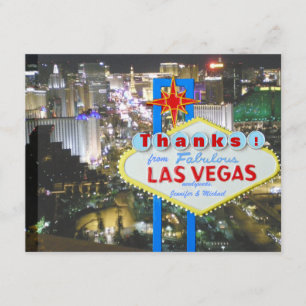 Las Vegas Hochzeit Danke Fotokarte Ankündigung