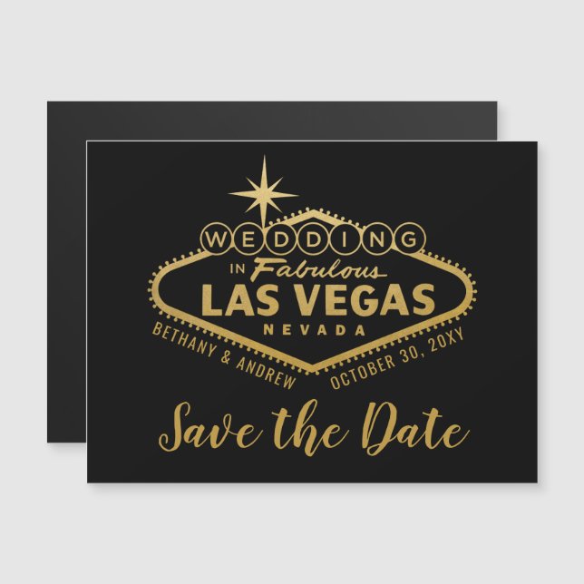 Las Vegas Hochzeit in Urlaubsort Magnet Save the D (Vorne/Hinten)