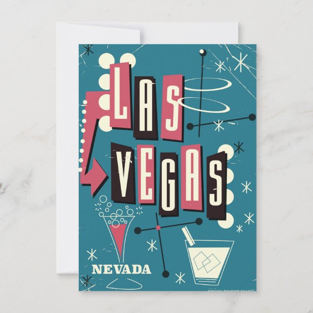 Las Vegas Hochzeit nevada Vintage Reise-Poster Einladung (Rückseite)