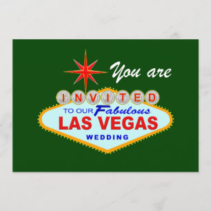 Las Vegas Hochzeits-Einladung GRÜN Einladung