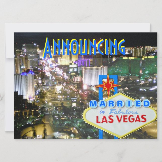 Las Vegas Hochzeitsankündigung und Empfang Einladu Einladung (Vorderseite)