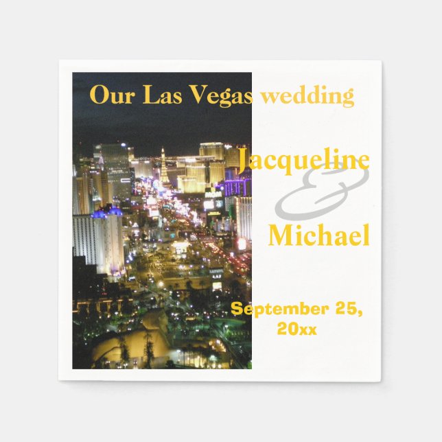 Las Vegas Hochzeitsempfang Serviette (Vorderseite)