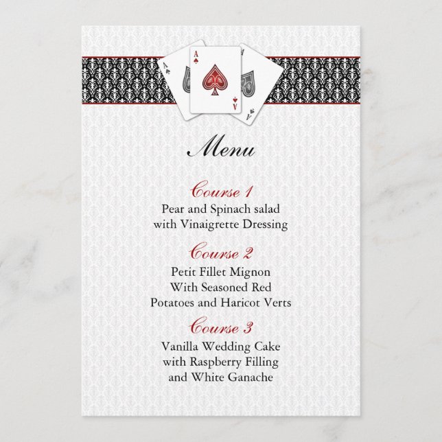 Las vegas Hochzeitskarte Menükarte (Vorderseite)
