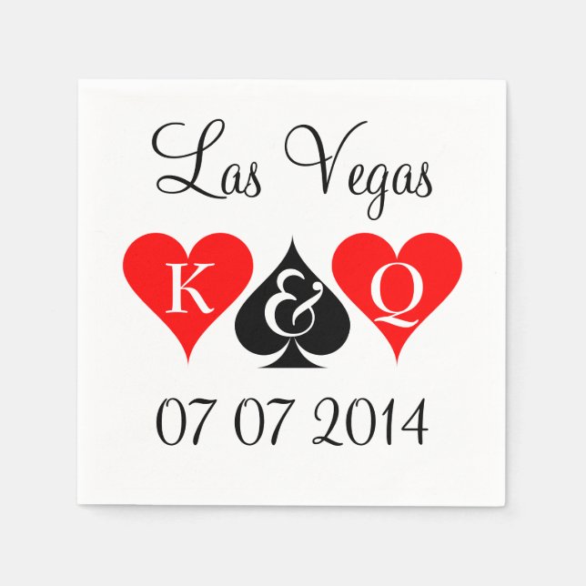 Las Vegas Hochzeitsnapkins mit Monogramm-Anzügen Serviette (Vorderseite)