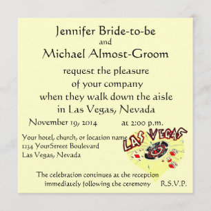 Las Vegas Hochzeitspastel Gelbes Herz Einladung