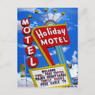 Las Vegas Holiday Motel Retro Neon Postkarte
