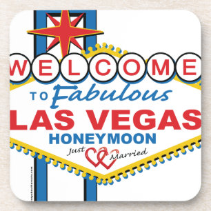 Las Vegas Honeymoon Retro Getränkeuntersetzer