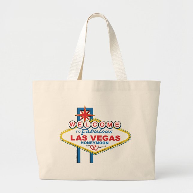 Las Vegas Honeymoon Retro Jumbo Stoffbeutel (Vorne)
