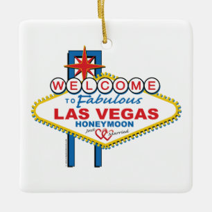 Las Vegas Honeymoon Retro Keramikornament