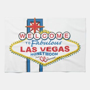 Las Vegas Honeymoon Retro Küchentuch