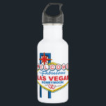 Las Vegas Honeymoon Retro Trinkflasche<br><div class="desc">Las Vegas Honeymoon Design</div>