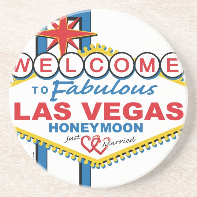 Las Vegas Honeymoon Retro Untersetzer (Vorne)
