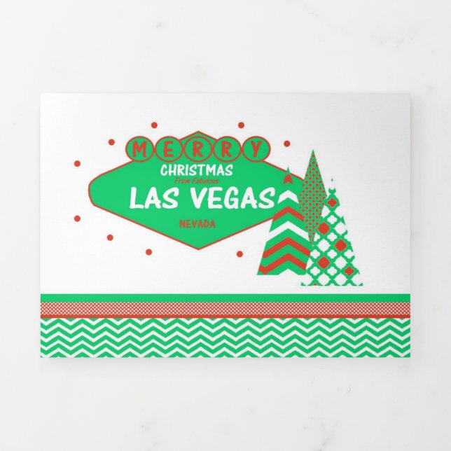 Las Vegas Hotel & Casino Trifold Weihnachtskarte Dreifach Gefaltete Urlaubskarte (Cover)