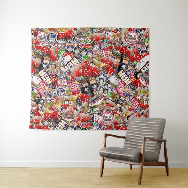 Las Vegas Icons ~ Gamblers Delight Tapestry Wandteppich (Beispiel (Horizontal))