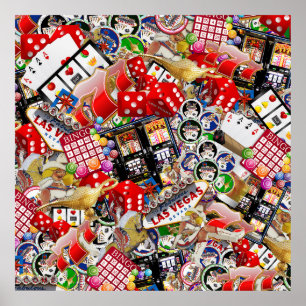 Las Vegas Icons Gamblers Freude Poster