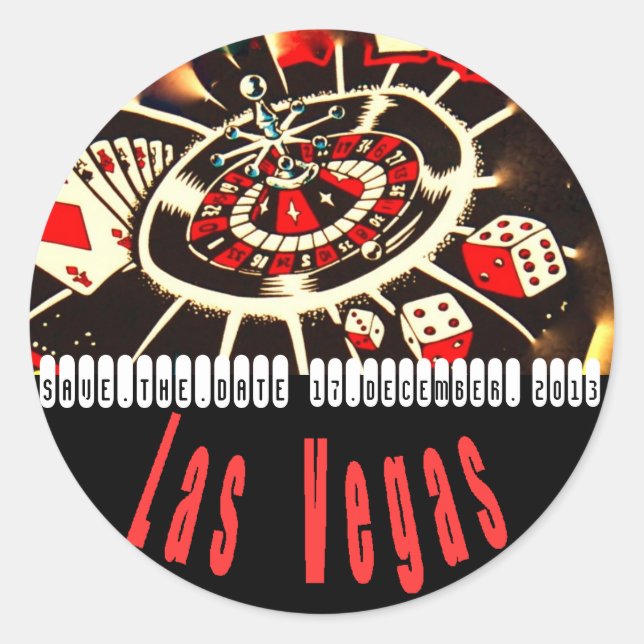 Las Vegas Icons Wedding Plans Runder Aufkleber (Vorderseite)