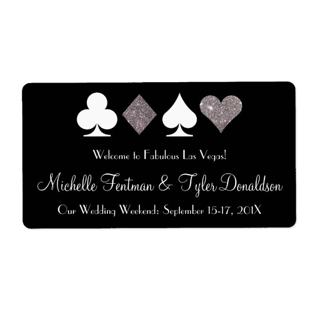 Las Vegas Imitate Silver Glitzer Begrüßungsmarke (Vorne)