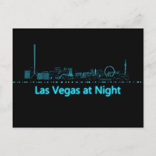 Las Vegas in der Nacht Postkarte