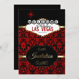 Las Vegas in Red Damask | Party Einladung