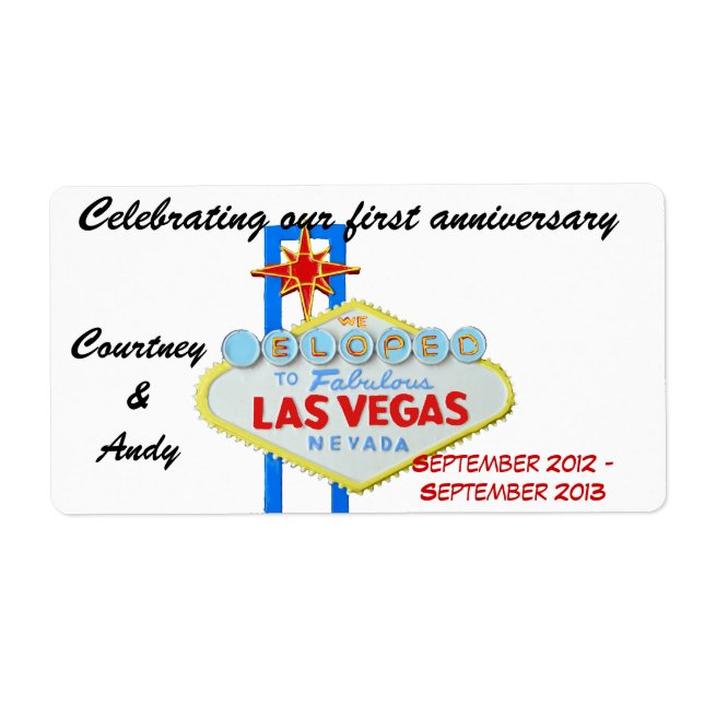 Las Vegas Jubiläum Weinetiketten (Vorne)