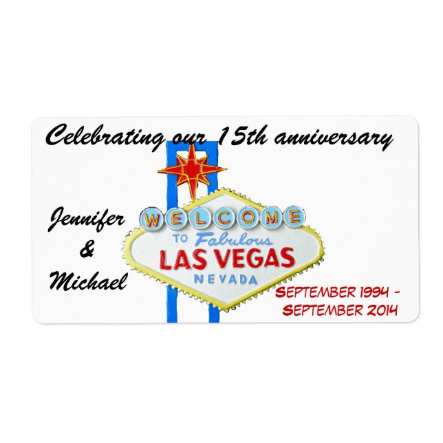 Las Vegas Jubiläum Weinetiketten (Vorne)